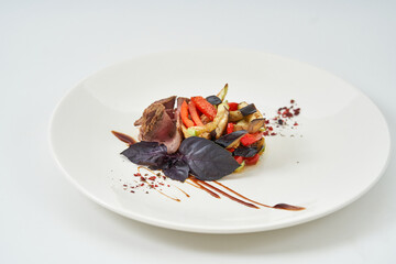 beef tongue salad and vegetables