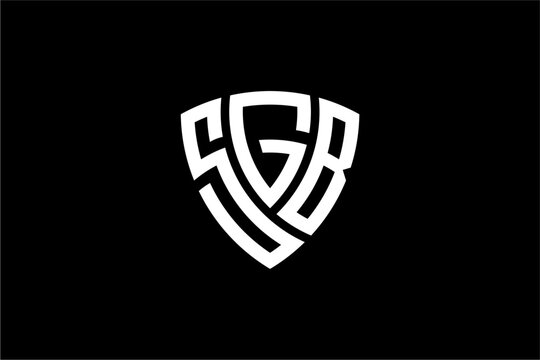 SGB creative letter shield logo design vector icon illustration