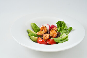 appetizer with shrimp and vegetables