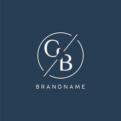 Initial letter GB logo monogram with circle line style - obrazy, fototapety, plakaty
