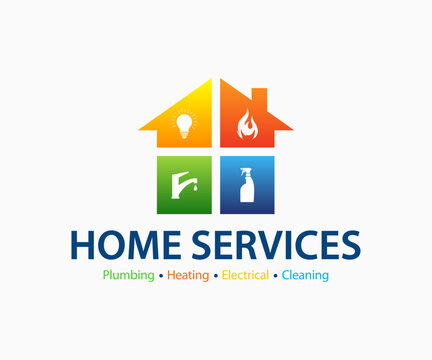 Home services logo design template. Repair logo design. House service logo design. 