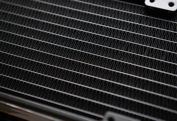 Close-up view of cooling radiator grille