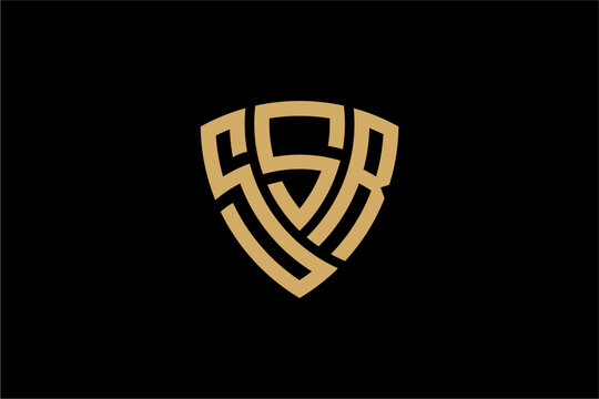 SSR creative letter shield logo design vector icon illustration