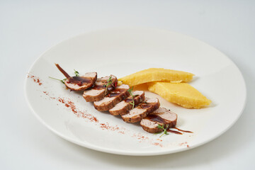 grilled steak with potatoes