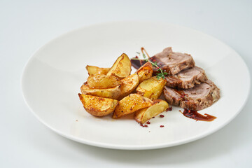 grilled pork chop with vegetables