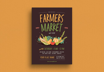 Fototapeta Farmer Market Event Flyer Layout obraz