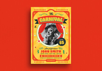 Retro Circus Carnival Flyer Layout