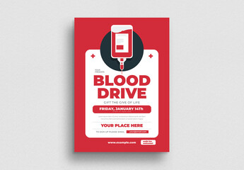 Blood Drive Event Flyer Layout - obrazy, fototapety, plakaty