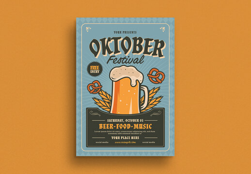 Blue October Festival Event Flyer Layout