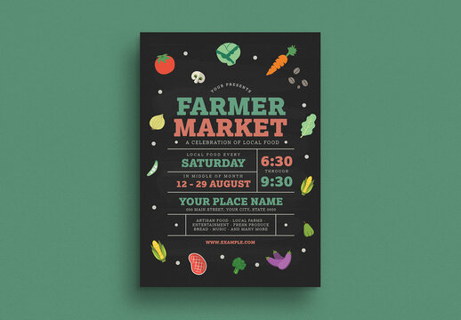 Chalkboard Farmer Market Event Flyer Layout