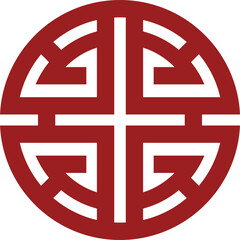Obraz premium Chinese Wealth symbol. Chinese traditional ornament design. The Chinese text is pronounced Lu and translate Wealth. 