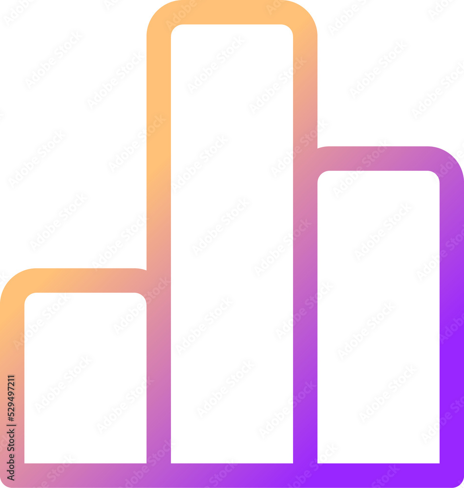 Poster column graph gradient linear ui icon. vertical bar chart. math lesson. data visualization. line colo