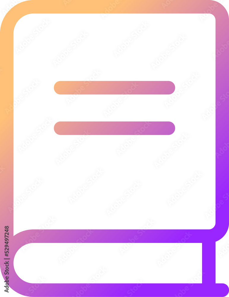 Poster closed book gradient linear ui icon. educational material. learning resource. library. line color us
