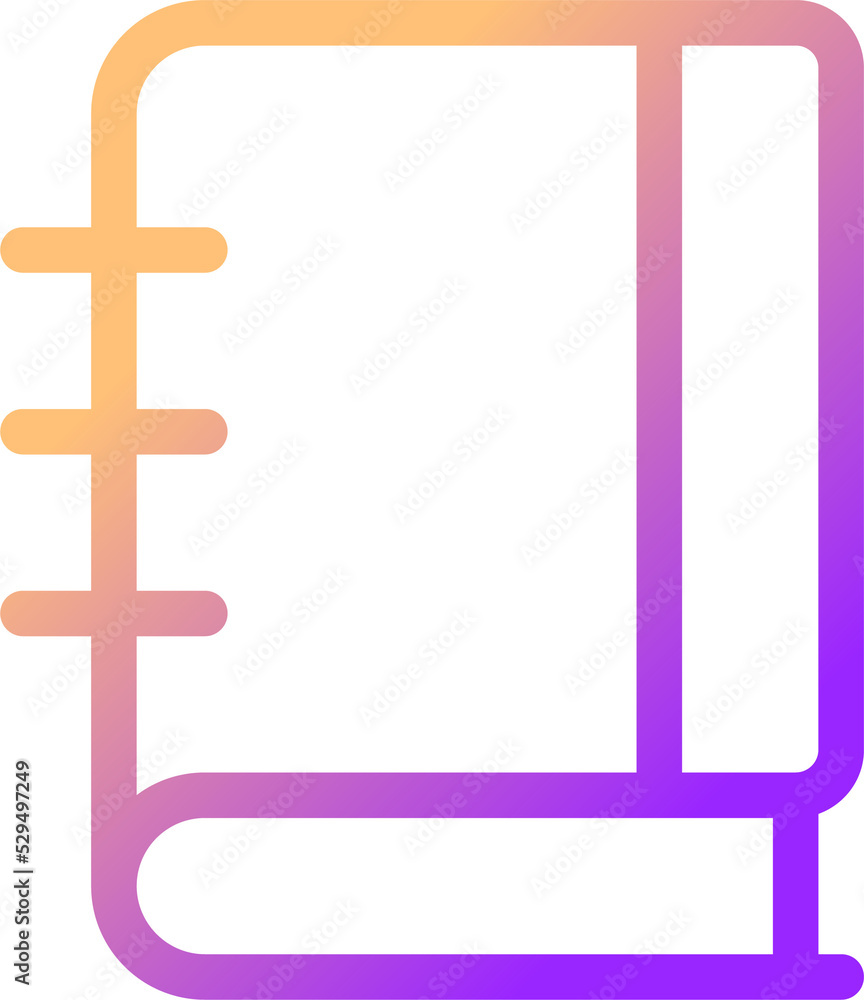 Poster school notebook gradient linear ui icon. spiral composition book. note-taking. line color user inter