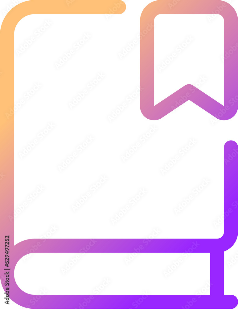 Poster saving book for future gradient linear ui icon. making bookmark. reading experience. line color user