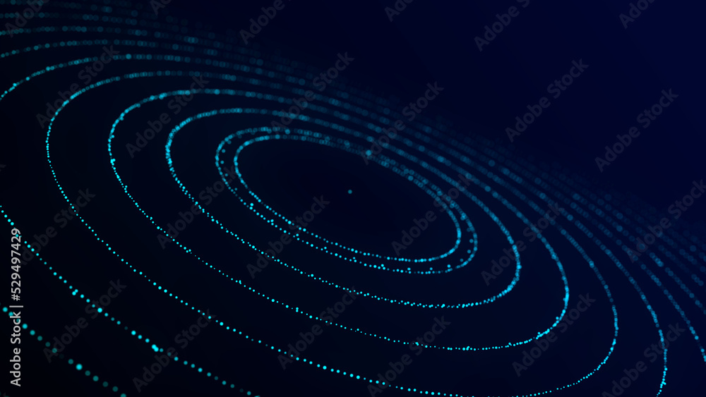 Poster data technology illustration. abstract background with a dynamic wave. plexus. 3d rendering.