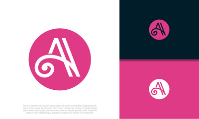 Initial A logo design. Innovative high tech logo template.