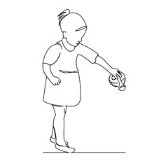 girl watering flowers