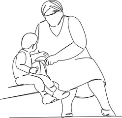 grandmother with grandson