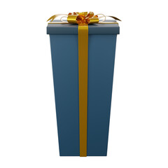 Gift boxes luxury, 3D rendering concept of minimal surprise blue package, Transparent isolated.