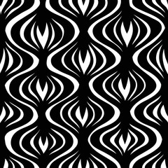 Abstract black and white seamless pattern