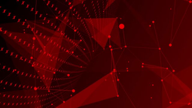 Animated Red color plexus technology background