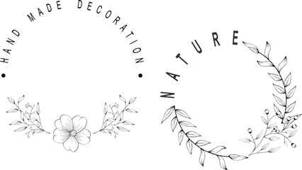 flowers black lines tattoo pack collection sticker illustration in vector format