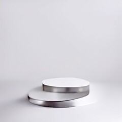 silver podium for mockup products presentation 
