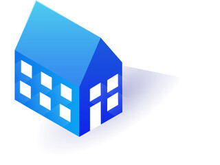 Isolated isometric 3d icon of a house. Concept of living and housing