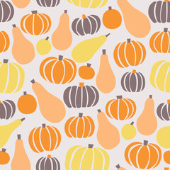 Seamless pattern with pumpkins