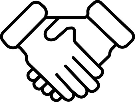 Isolated icon of two persons shaking hands. Concept of hand shake, collaboration or agreement. 