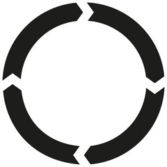 Isolated icon of circular flow with four process steps. Concept of process and workflow.