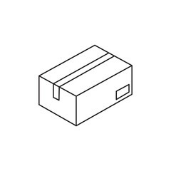 Line icon vector package post shipping symbol box, 