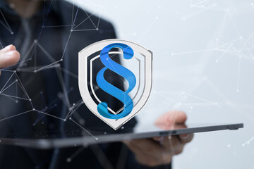 paragraph law sign digital in hand