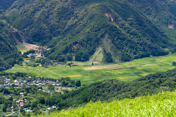 静岡県伊東市　夏の大室山から見た風景