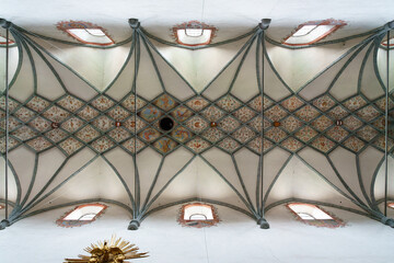 Netzrippengewölbe mit Gewölbemalereien, 1591 im Mittelschiff, Dom zu Gurk, Kärnten
