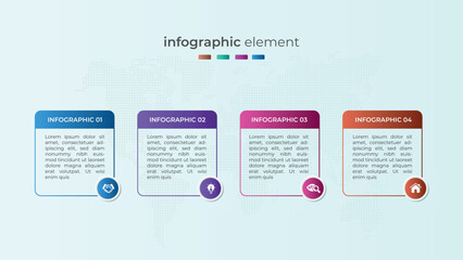 	
Four step gradient timeline business infographic design
