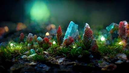 Fototapeta premium 3D illustration of crystals.