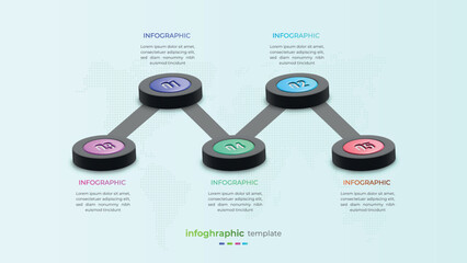 Five option 3d creative infographic element