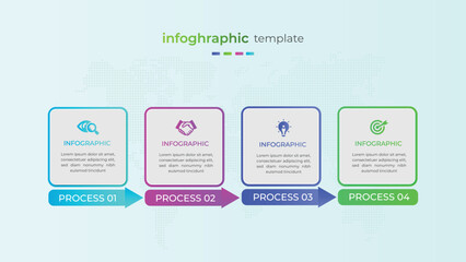 Modern gradient four step business infographic element