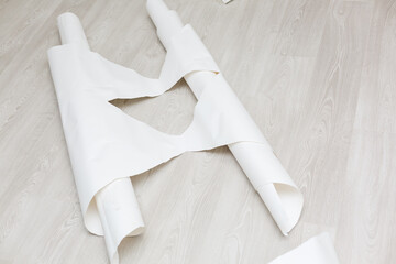 Designer creates a model. layout of the sewing pattern on paper