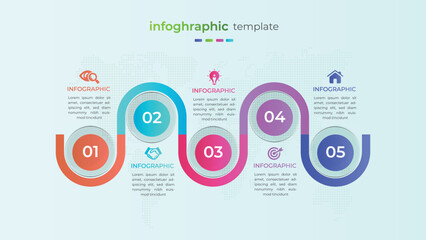 Four step circular business infographic with transparent effect