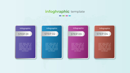 	
Four step gradient timeline infographic design