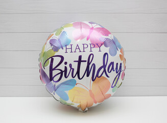 round foil balloon isolated on white background