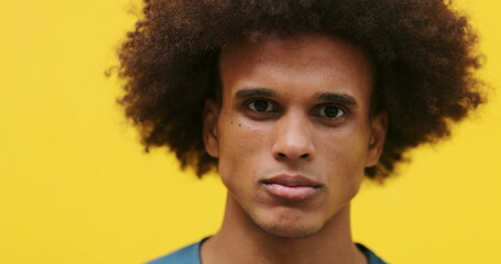 African american man disgust face complaining