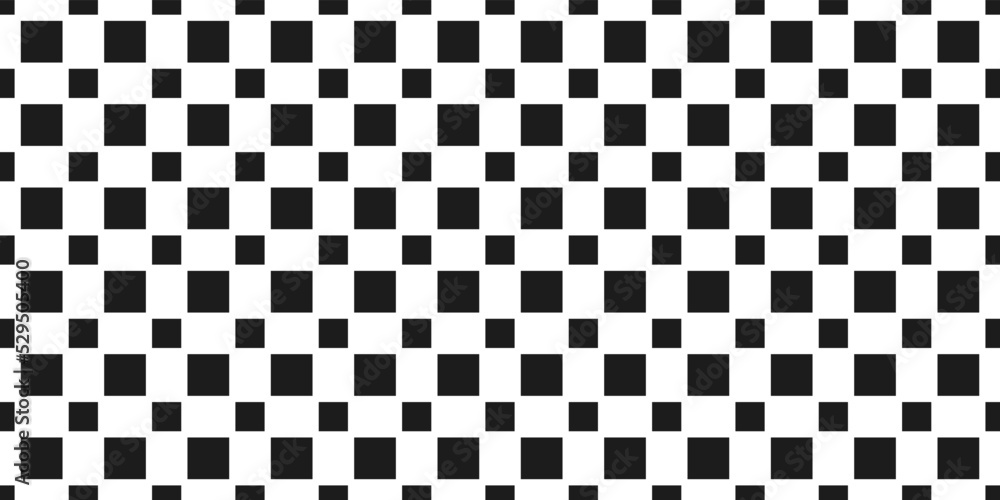Poster Checkerboard pattern of large and small black cells on a white background. Grid of black pixels. Print and decoration in a minimal style.
