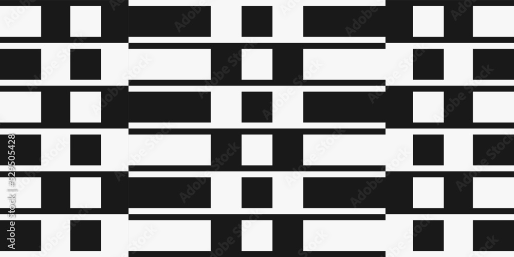 Poster black and white striped checkered rectangles. vector from rectangles for print and decoration, seaml