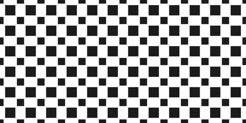 Checkerboard pattern of large and small black cells on a white background. Grid of black pixels. Print and decoration in a minimal style.