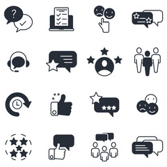 Feedback icons set. Set of editable stroke icons.Vector set of Feedback