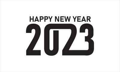 2023 HAPPY NEW YEAR script text hand lettering. Design template Celebration typography poster, banner, or greeting card for Merry Christmas and happy new year. Vector Illustration